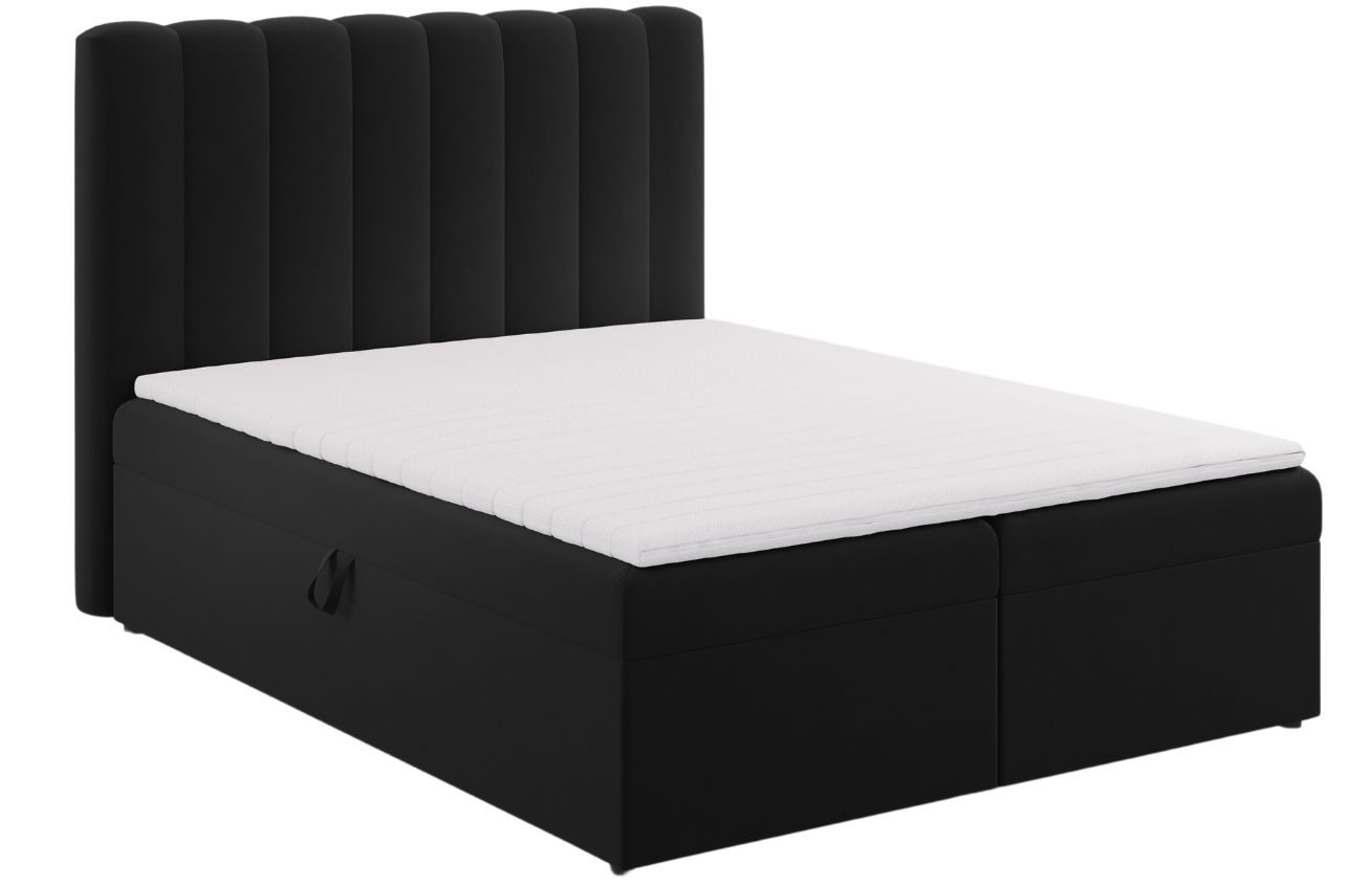 Micadoni Sametová boxspring postel Kelp 160 x 200 cm