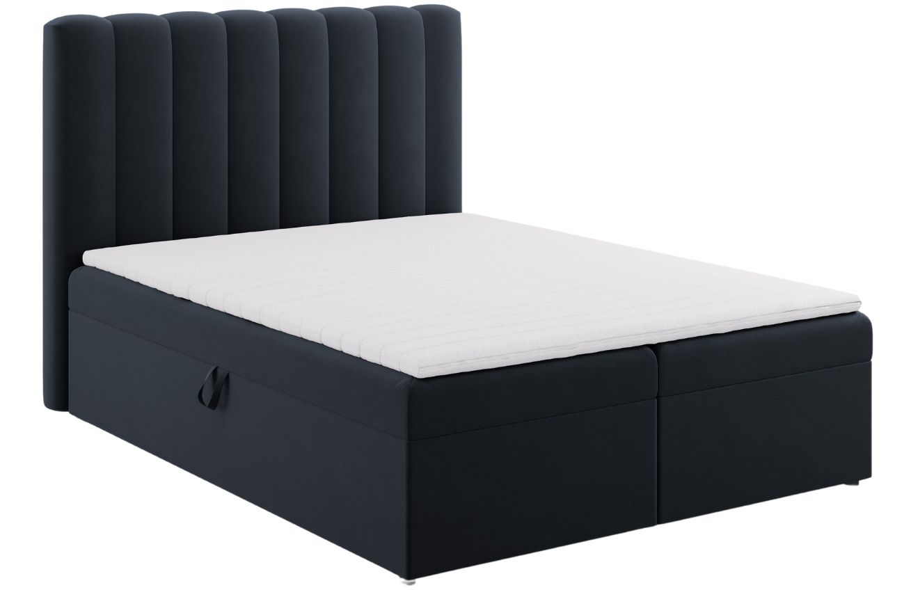 Micadoni Sametová boxspring postel Kelp 180 x 200 cm