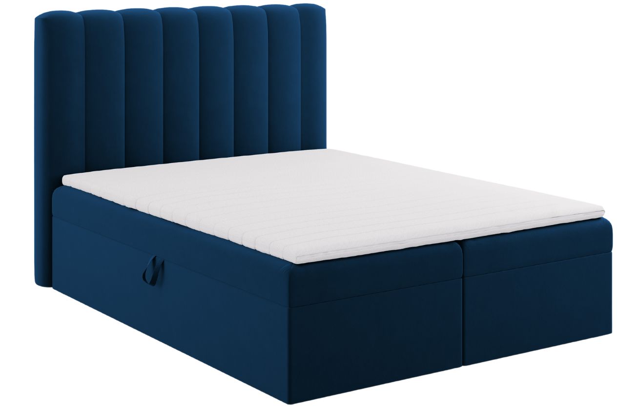 Micadoni Sametová boxspring postel Kelp 180 x 200 cm