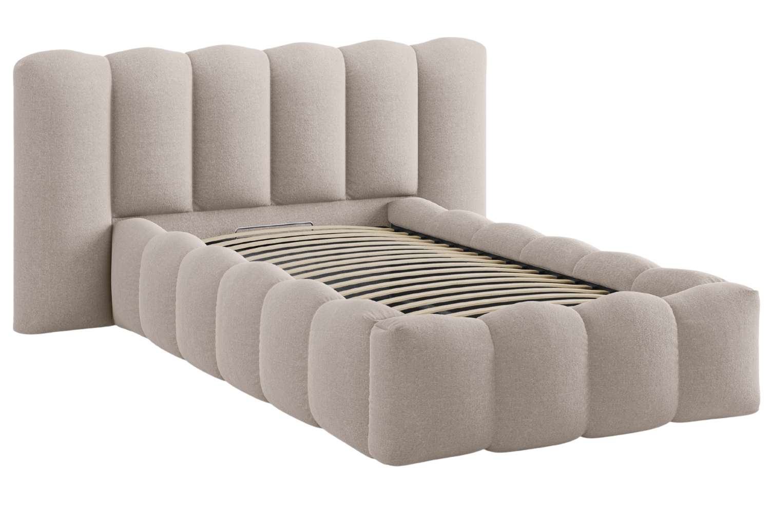 Micadoni Světle hnědá postel Lupine 90 x 200 cm s úložným prostorem