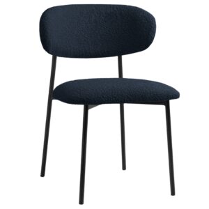 Micadoni Tmavě modrá bouclé jídelní židle Nina