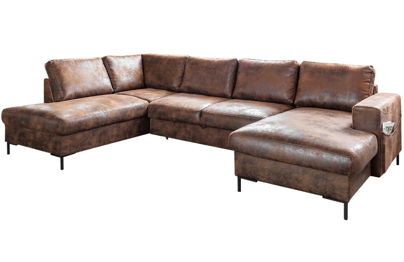 Miuform Koženková rozkládací pohovka Lofty Lilly 303 cm