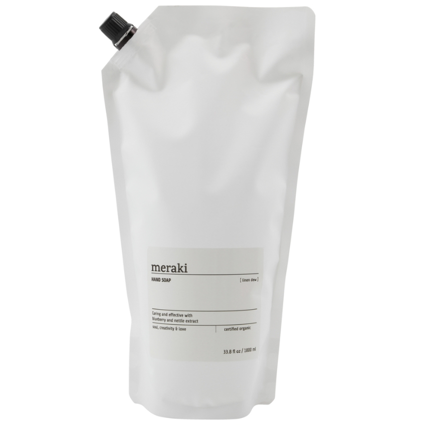 Náhradní náplň mýdla na ruce Meraki Linen Dew 1 l