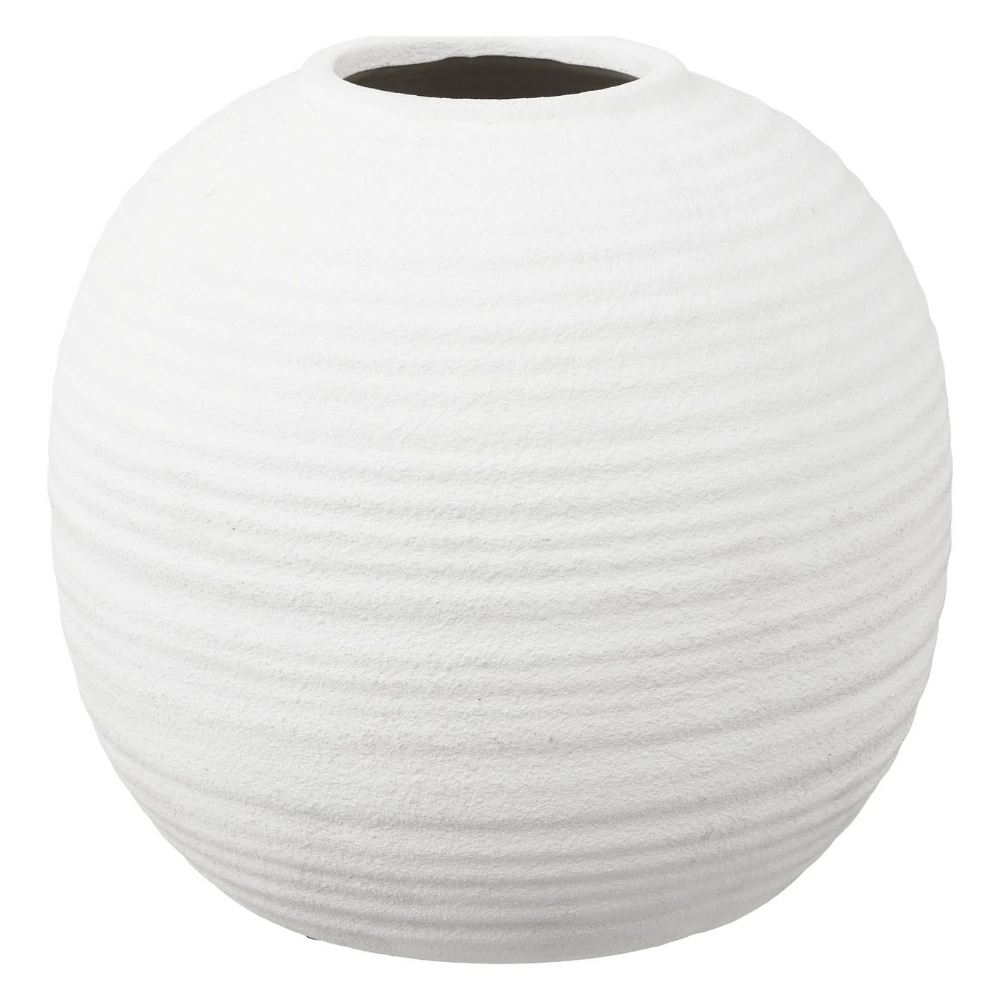 Nordic Living Bílá keramická váza Nunu 30 cm