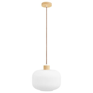 Nordic Living Bílé skleněné závěsné světlo Argallo 30 cm