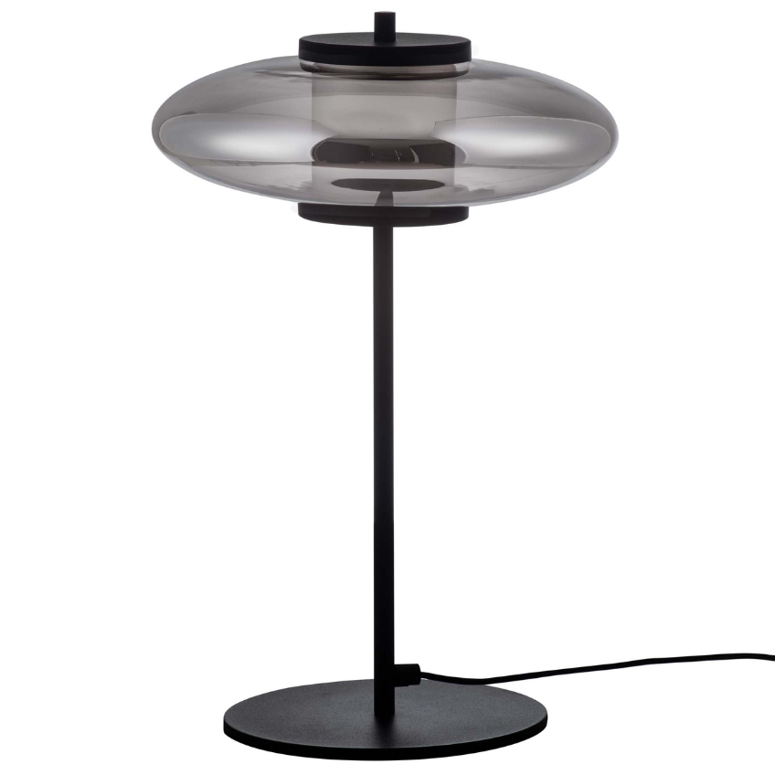 Nova Luce Kouřově šedá skleněná stolní LED lampa Ballet