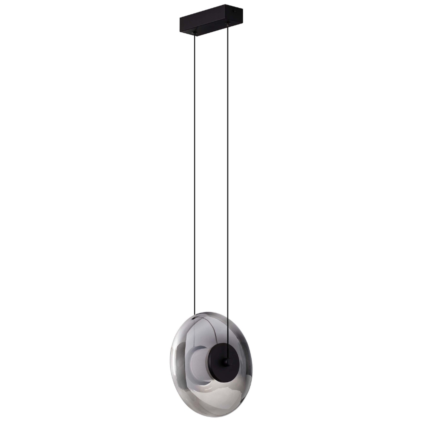 Nova Luce Kouřově šedé skleněné závěsné LED světlo Ballet 26 cm