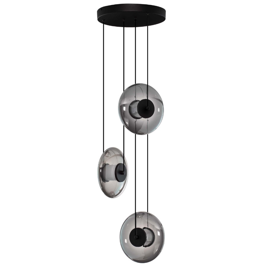 Nova Luce Kouřově šedé skleněné závěsné LED světlo Ballet 35 cm