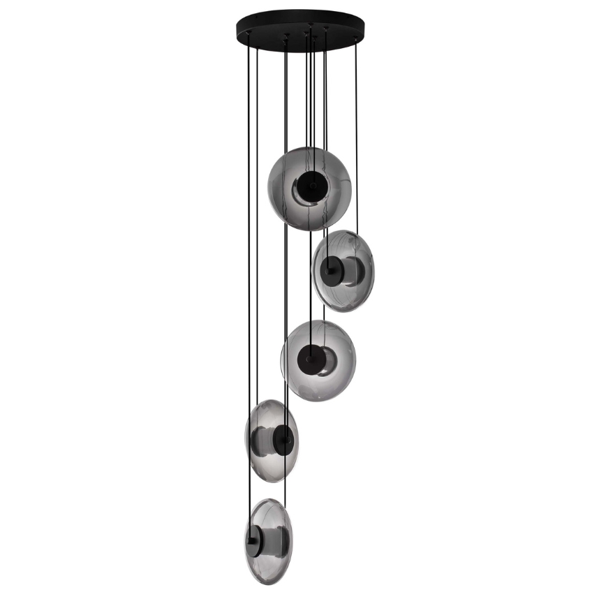 Nova Luce Kouřově šedé skleněné závěsné LED světlo Ballet 40 cm