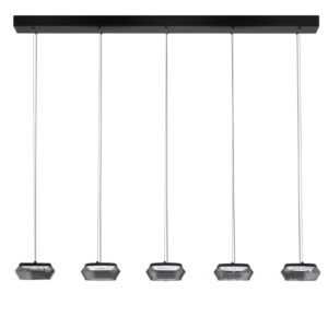 Nova Luce Kouřově šedé skleněné závěsné světlo Jailyn 108 cm