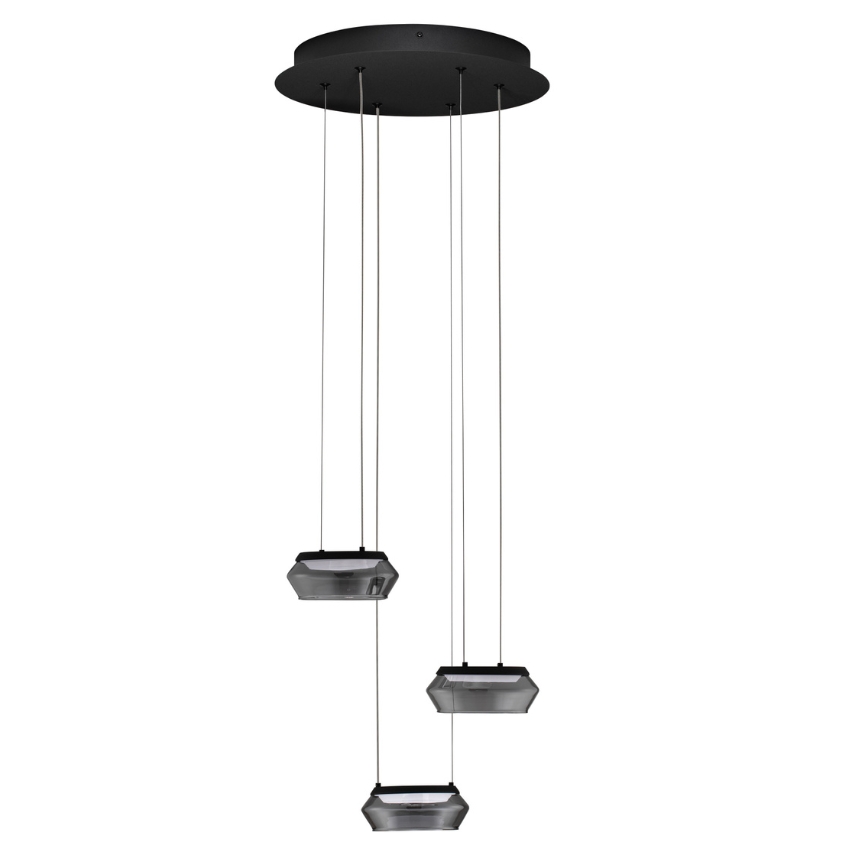 Nova Luce Kouřově šedé skleněné závěsné světlo Jailyn 35 cm
