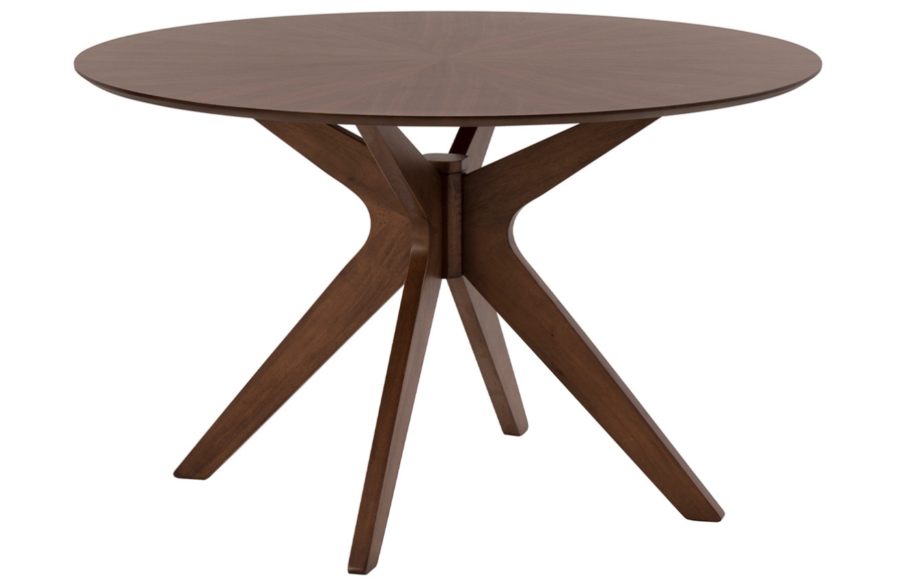 Ořechový kulatý jídelní stůl Somcasa Carmel 120 cm