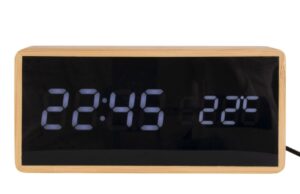 Present time Bambusový budík Cary II. s LED displejem