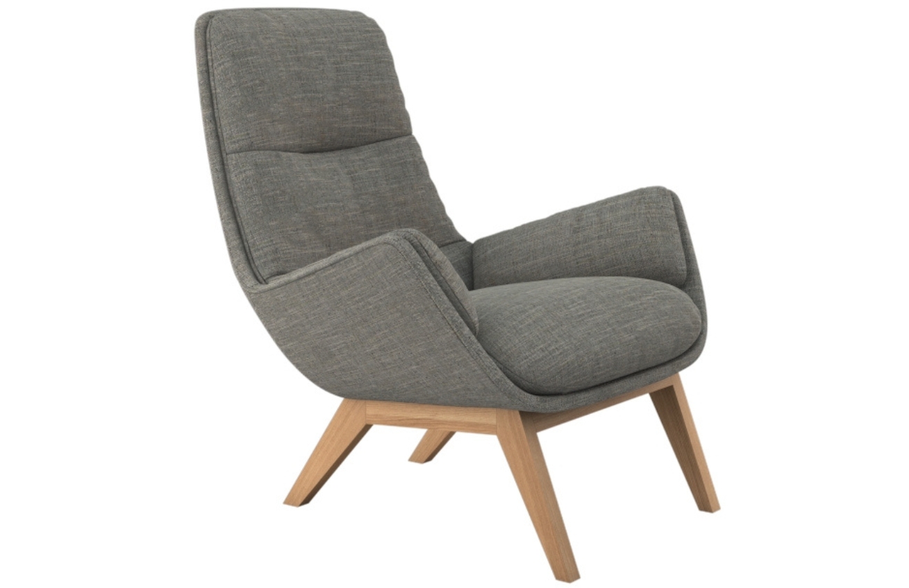 Šedé čalouněné lounge křeslo FLEXLUX MORO