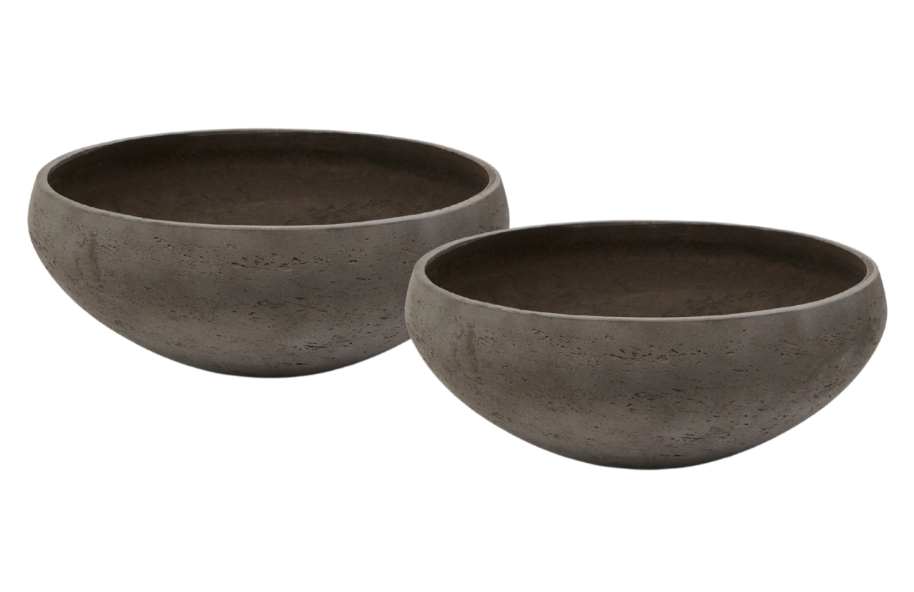 Set dvou šedých zahradních květináčů Kave Home Nura Ø 45/55 cm
