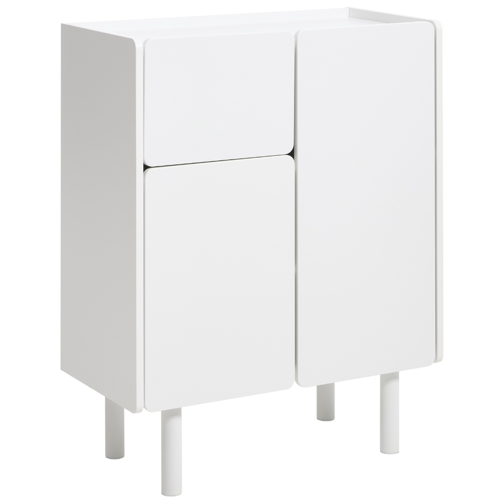 Unique Furniture Bílá lakovaná komoda Bera 80 cm