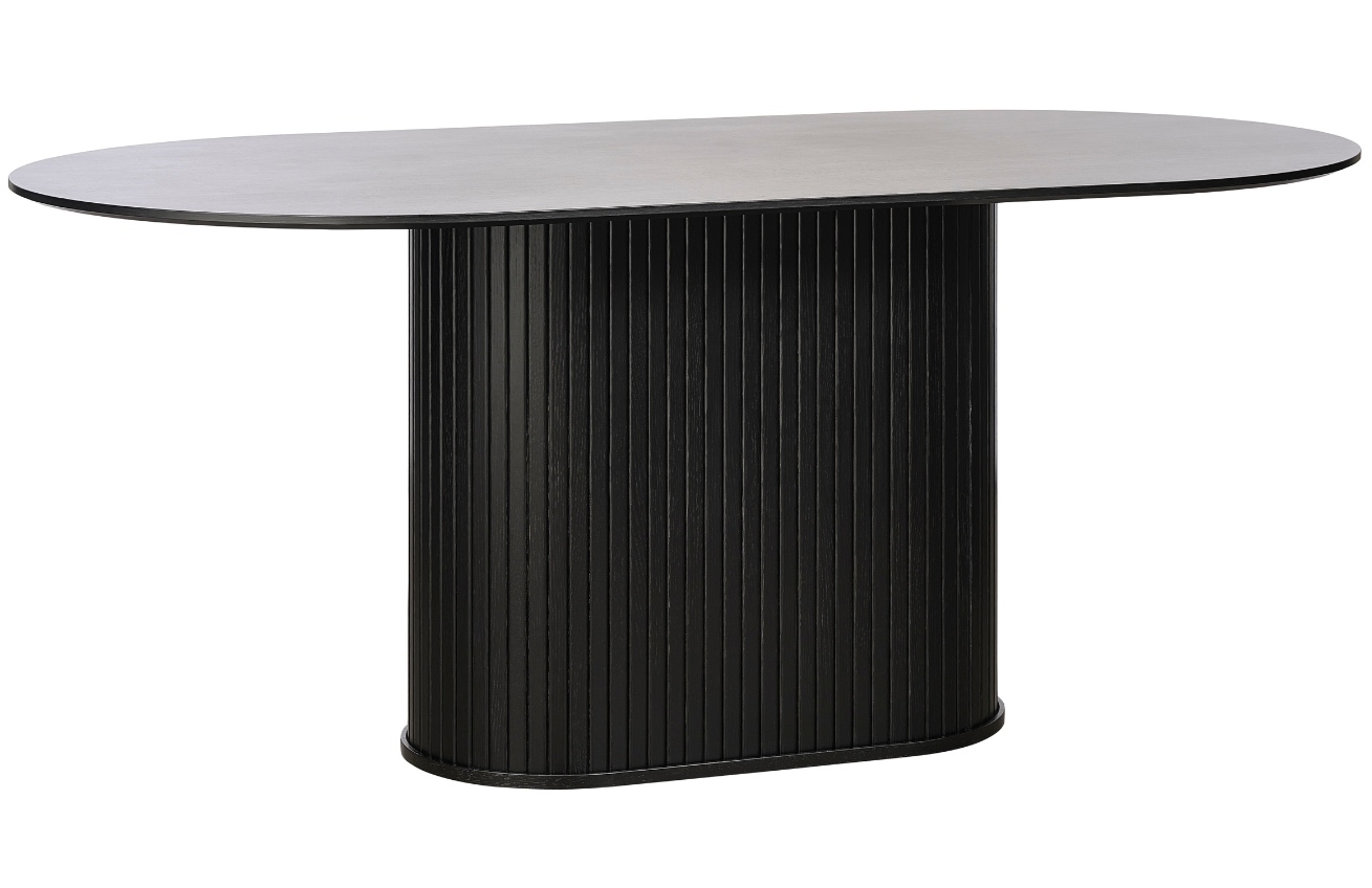 Unique Furniture Černý dubový jídelní stůl Nola 180 x 95 cm