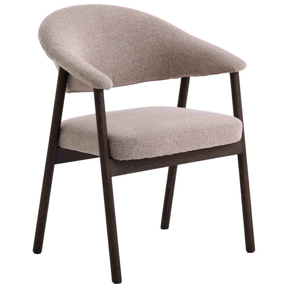 Unique Furniture Pískově hnědá jídelní židle Elk s tmavou dubovou podnoží