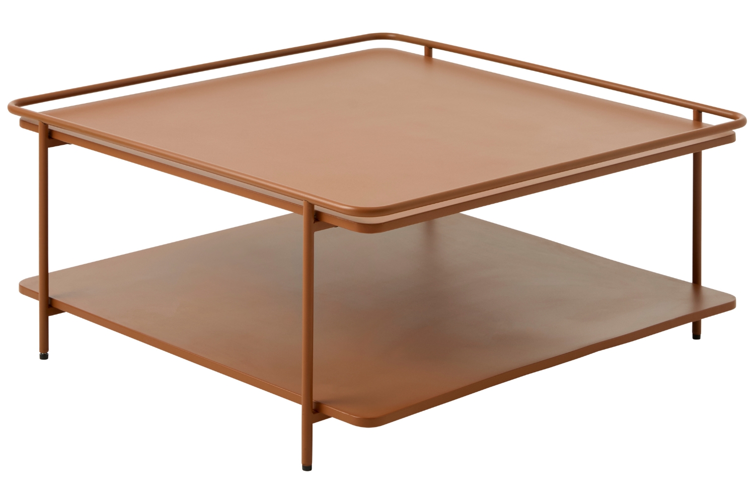 Unique Furniture Terakotově oranžový kovový konferenční stolek Yuba 75 x 75 cm