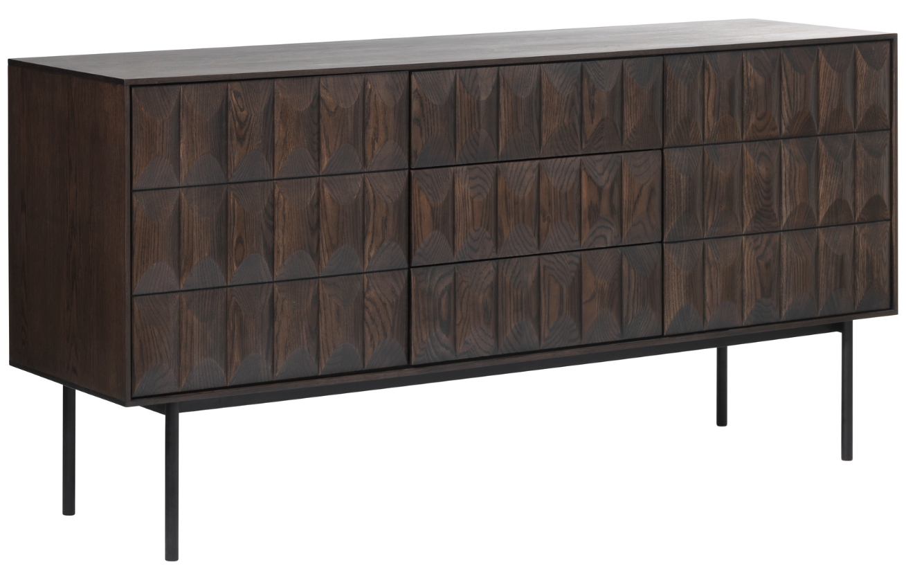 Unique Furniture Tmavě hnědá dubová komoda Latina 160 x 45 cm