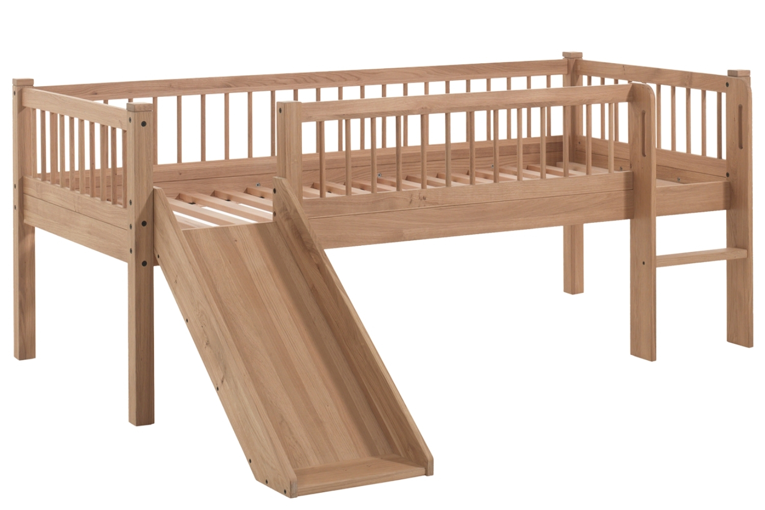 Vipack Dubová dětská postel se skluzavkou Forrest 90 x 200 cm