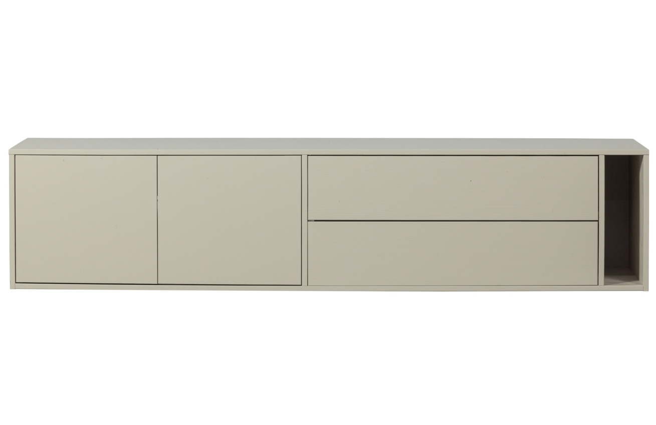 WOOOD Béžový dřevěný TV stolek Settle Down 200 x 44 cm
