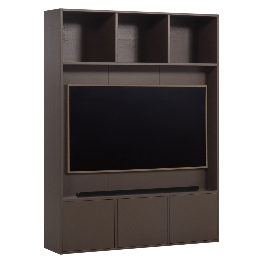 WOOOD Hnědá dřevěná TV stěna Meggy 215 x 160 cm