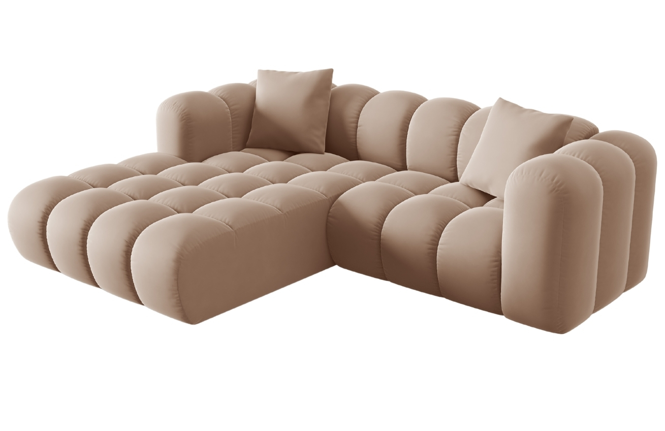 Windsor & Co Sametová rohová pohovka Halley 242 cm