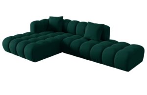 Windsor & Co Sametová rohová pohovka Halley 309 cm