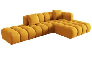 Windsor & Co Sametová rohová pohovka Halley 309 cm