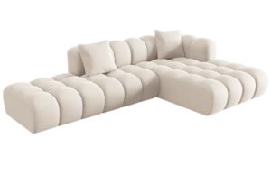 Windsor & Co Sametová rohová pohovka Halley 309 cm