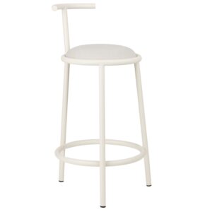 noo.ma Béžová čalouněná barová židle Hogo 68 cm s opěradlem